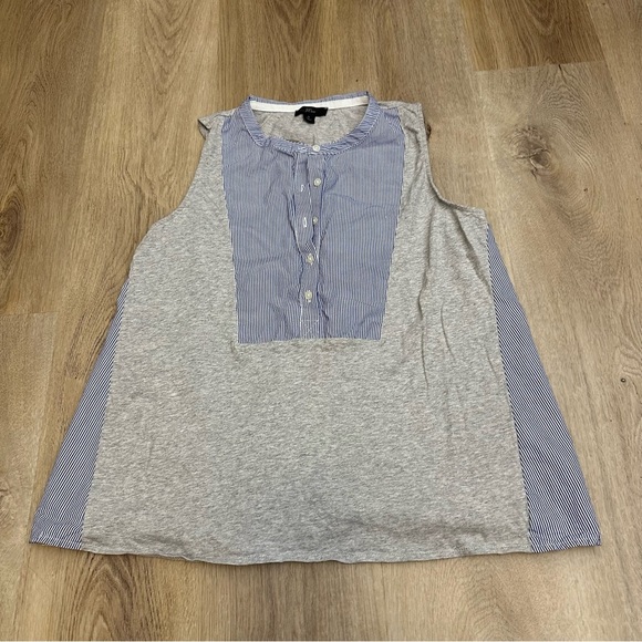 NWT J. Crew Blue and Gray Sleeveless Blouse - Picture 6 of 7